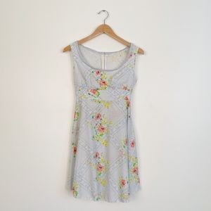 Vintage Baby Blue Floral Mini Sundress